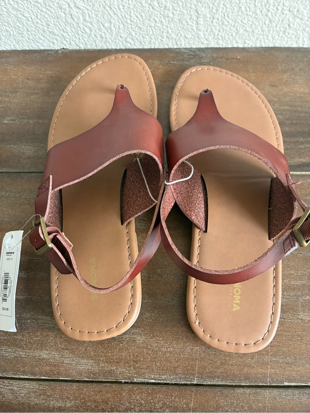 Sonoma Women's Rust Brown Thong Sandals